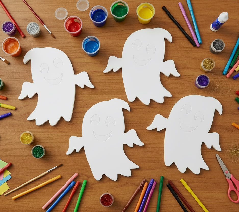 26964 - 4 Ghosts 8" Craft Foam Shapes |TBD|