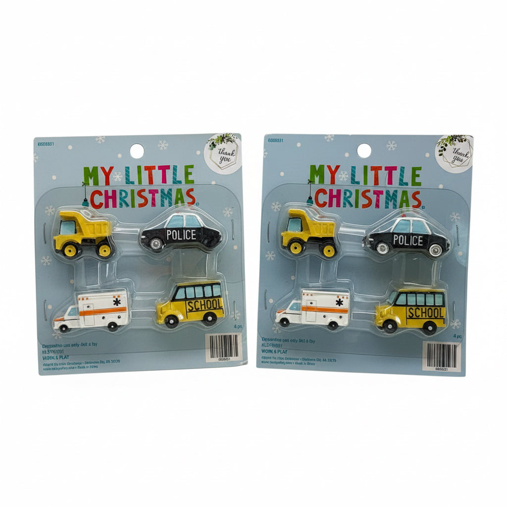 26537 - Set of 2 Packs My Little Christmas Service Car 8 Total Cars 1" |T-67|