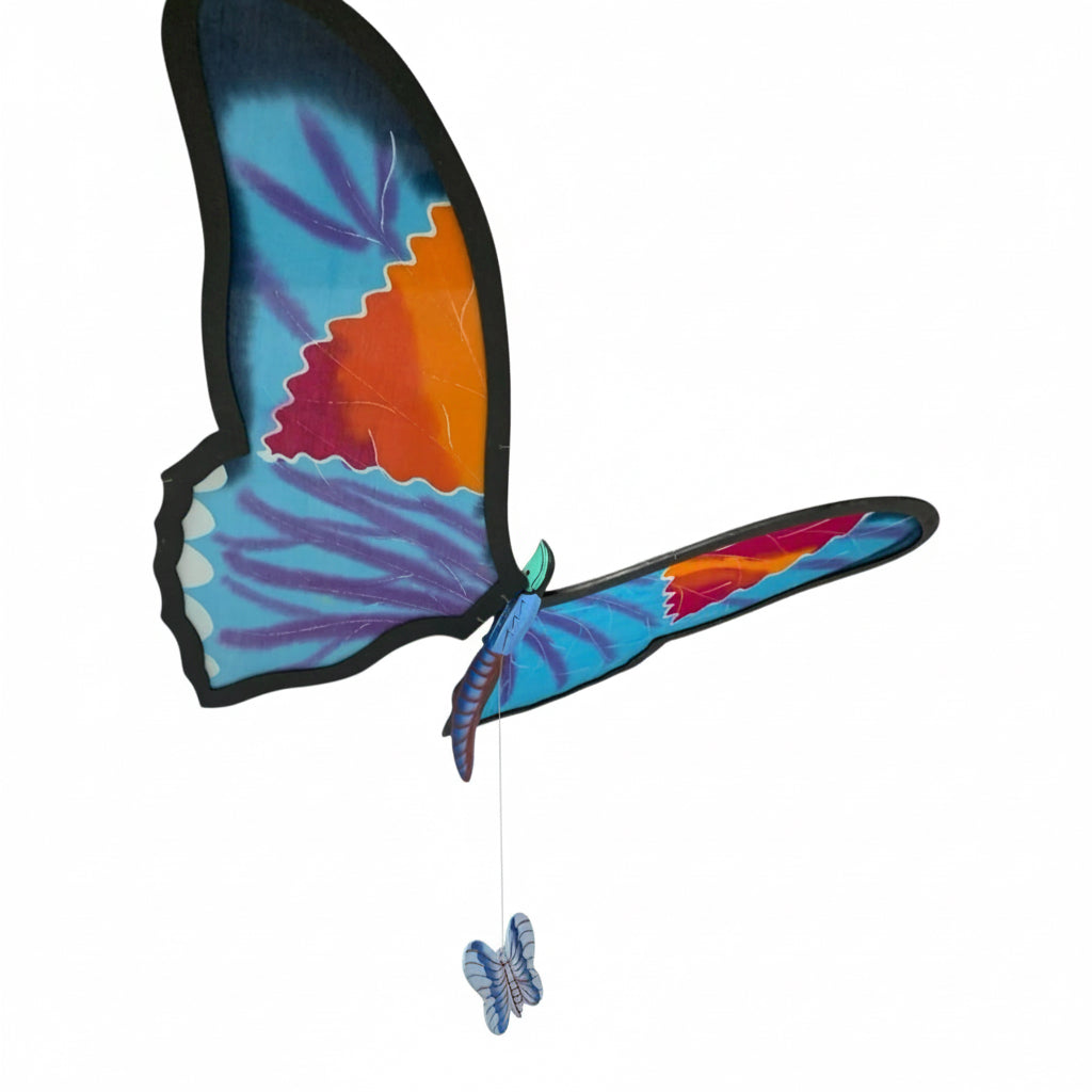 38260 - Silk Hand Painted Blue Butterfly Hanger 14" |TBD|