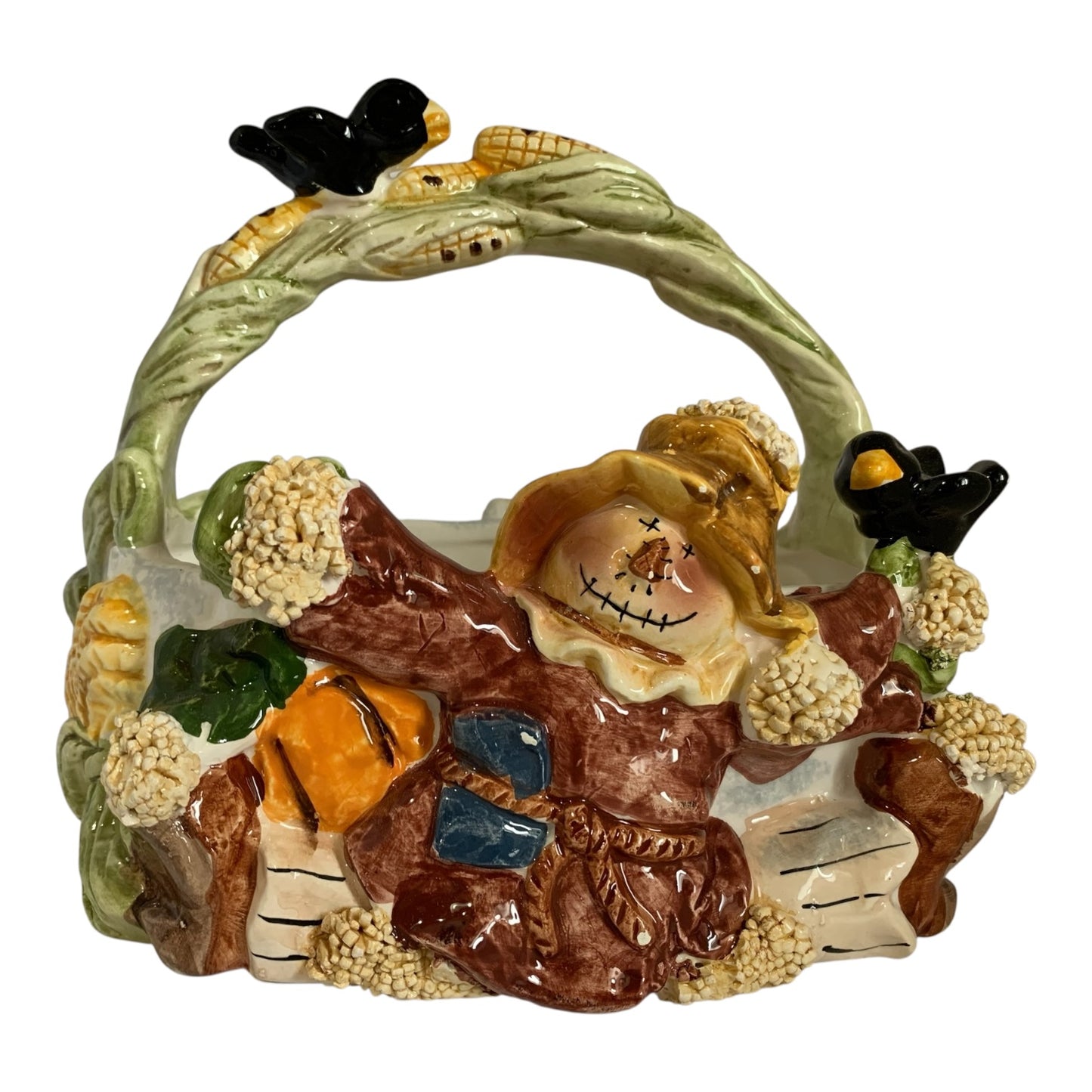 11937 - 8" Scarecrow Basket Ceramic |A-7 Top|