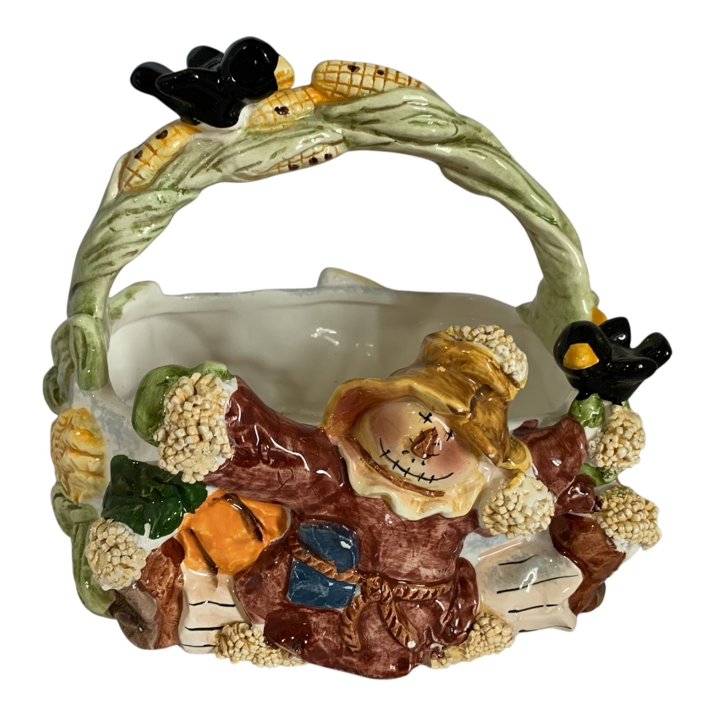 11937 - 8" Scarecrow Basket Ceramic |A-7 Top|