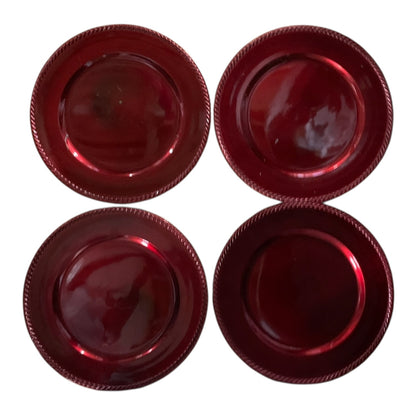 24819 - 13-Inch Set of 4 Red Decorative Charger Plate |TBD|