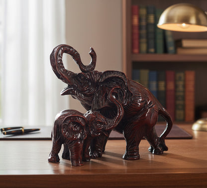 9691 - 8" Red Elephant with Baby |Z-75|