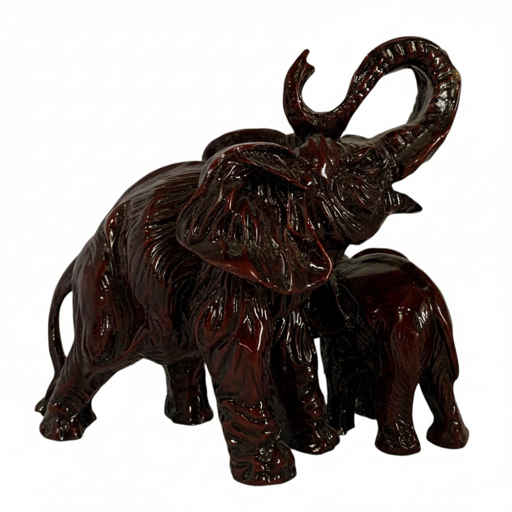 9691 - 8" Red Elephant with Baby |Z-75|