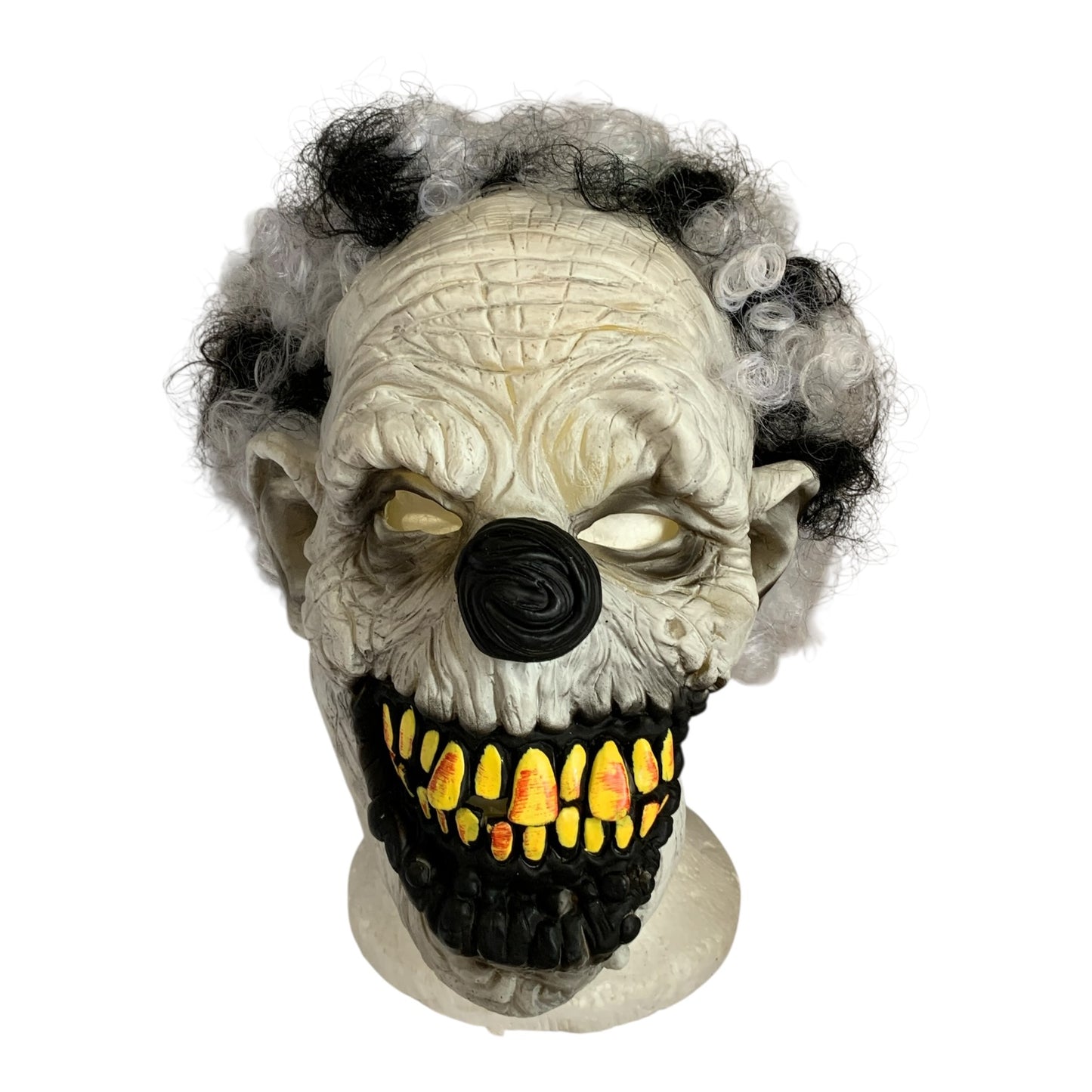 36576 - Creepy Adult Clown Mask White and Black Hair 10" |TBD|
