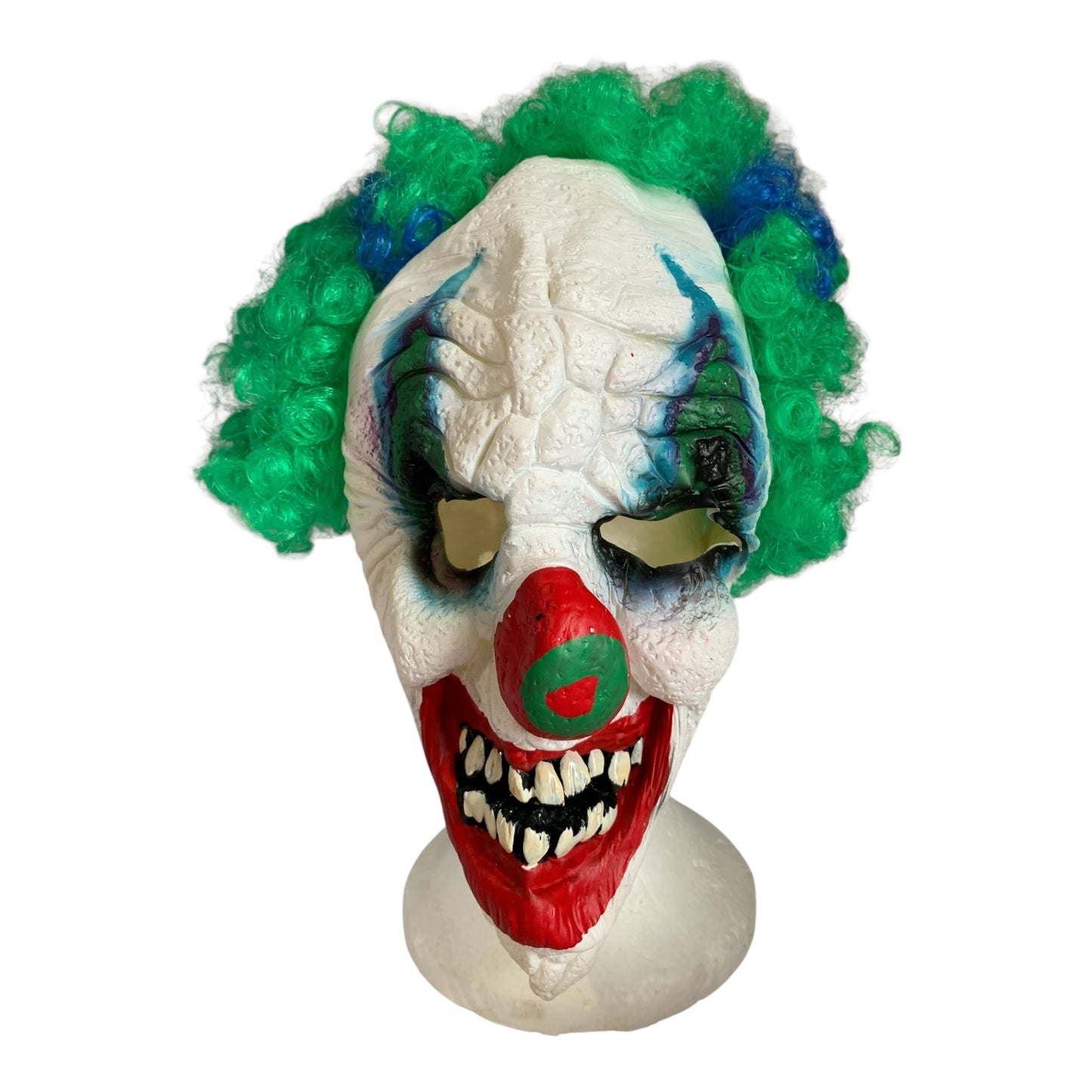 27176 - Creepy Clown Mask Curly Green Hair 12" |TBD|