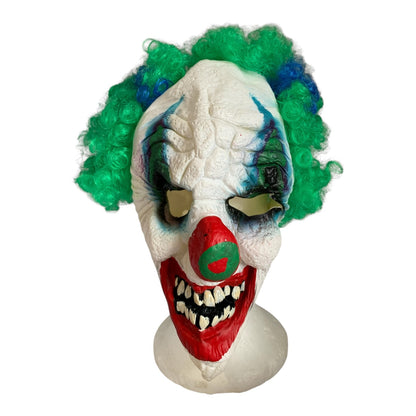 27176 - Creepy Clown Mask Curly Green Hair 12" |TBD|