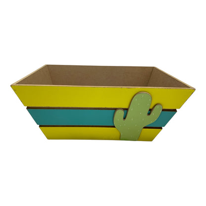 25893 - 12x8" Cactus Wood Planter Box |F-19|