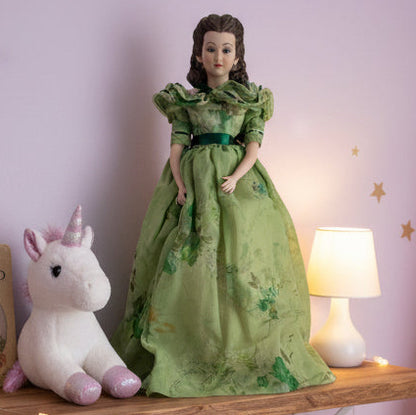 34121 - Scarlett O'Hara Gone With The Wind 18" Porcelain Doll In Green |CB-78|