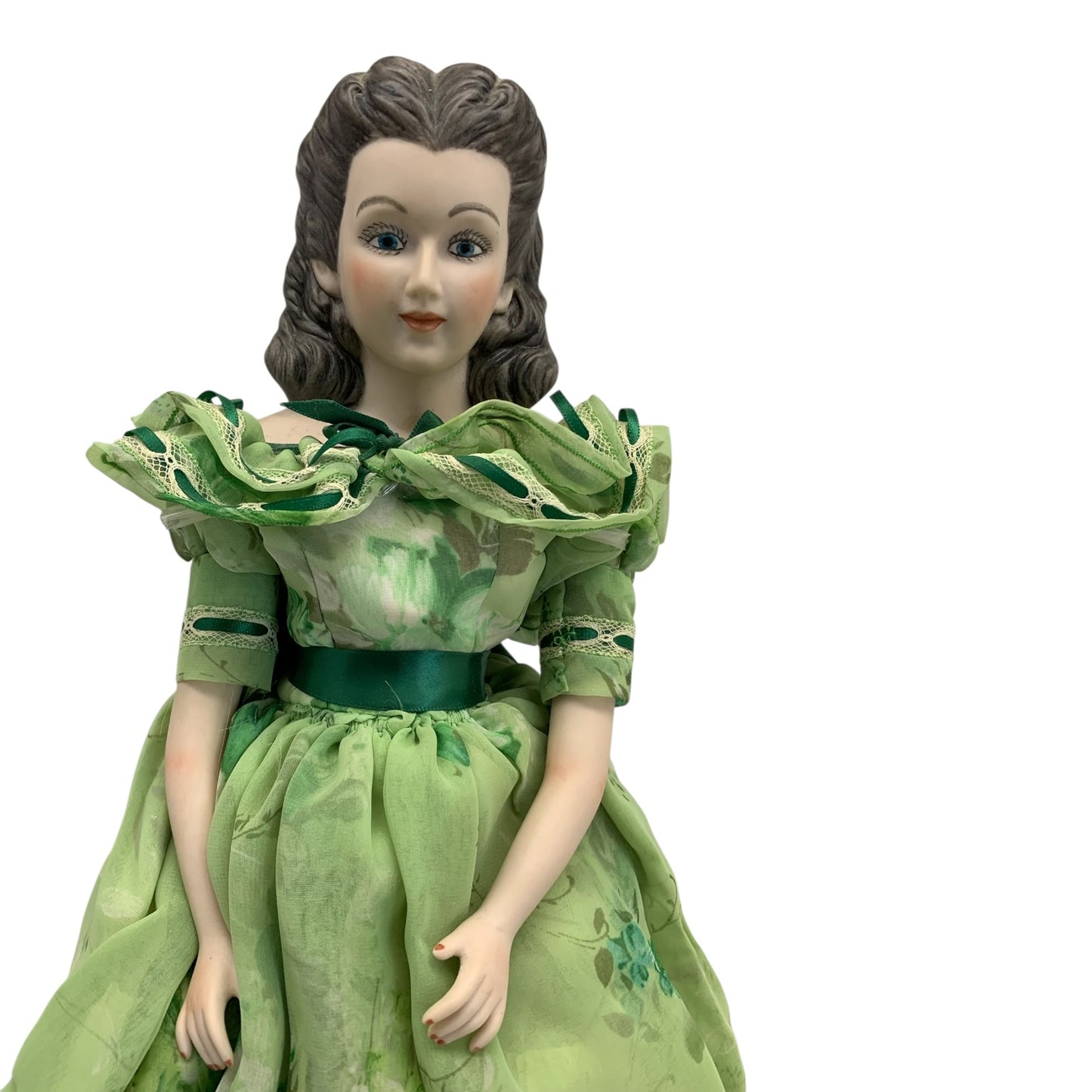 34121 - Scarlett O'Hara Gone With The Wind 18" Porcelain Doll In Green |CB-78|