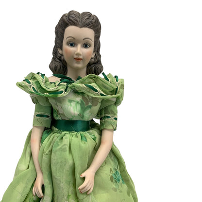 34121 - Scarlett O'Hara Gone With The Wind 18" Porcelain Doll In Green |CB-78|