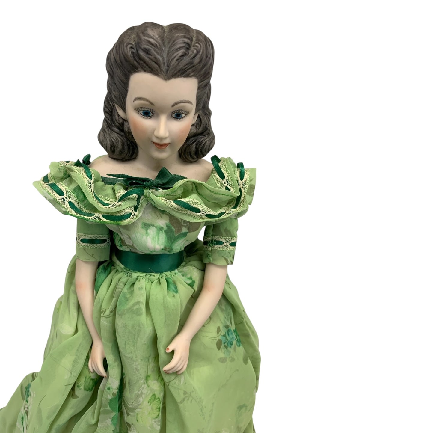 34121 - Scarlett O'Hara Gone With The Wind 18" Porcelain Doll In Green |CB-78|