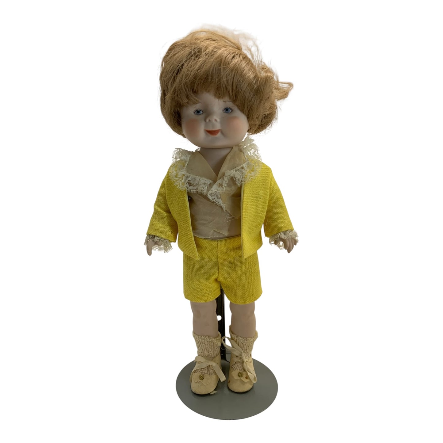34037 - 13" January 1976 Moveable Porcelain Doll in Yellow Suit |TBD|