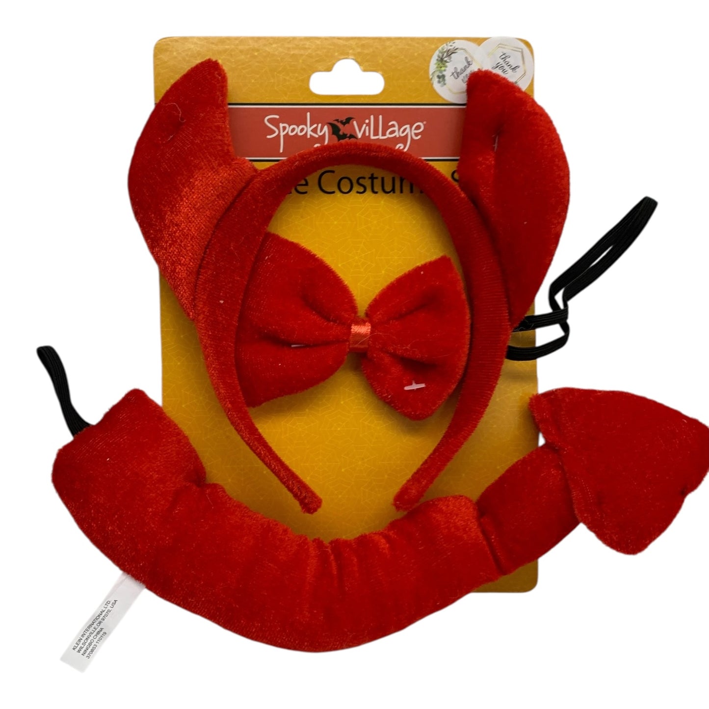 29360 - Spooky Village Devil 3 Pc Set Headband w/ Horns, Bow Tie And Tail 7" |TBD|
