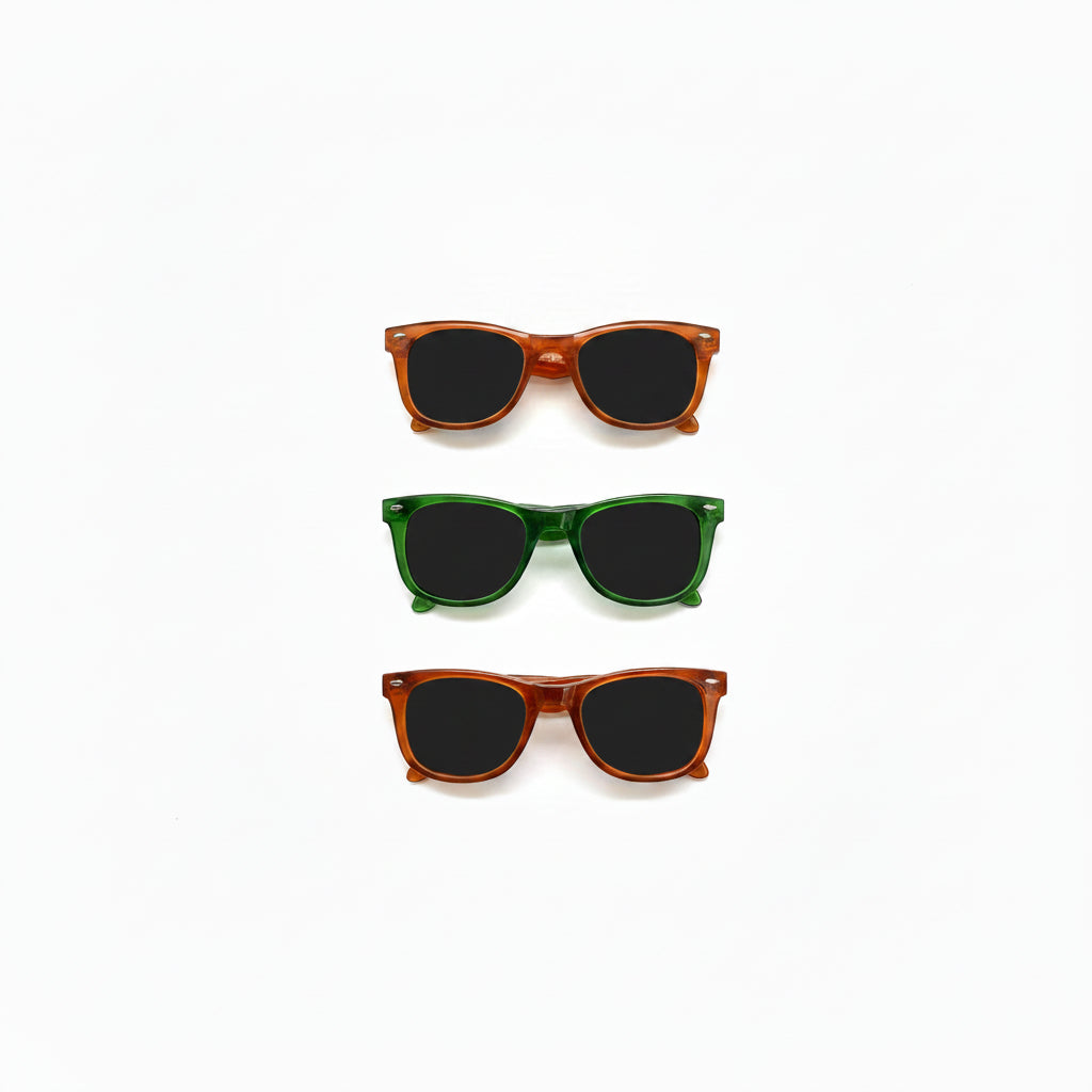 30041 - Set of Three Teen Folding Glasses in Case Assorted Colors 6" |T-67|