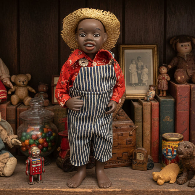 33991 - Vintage African American Porcelain 12" Doll Cleo 1966 Collectible Folk Art Item |TBD|