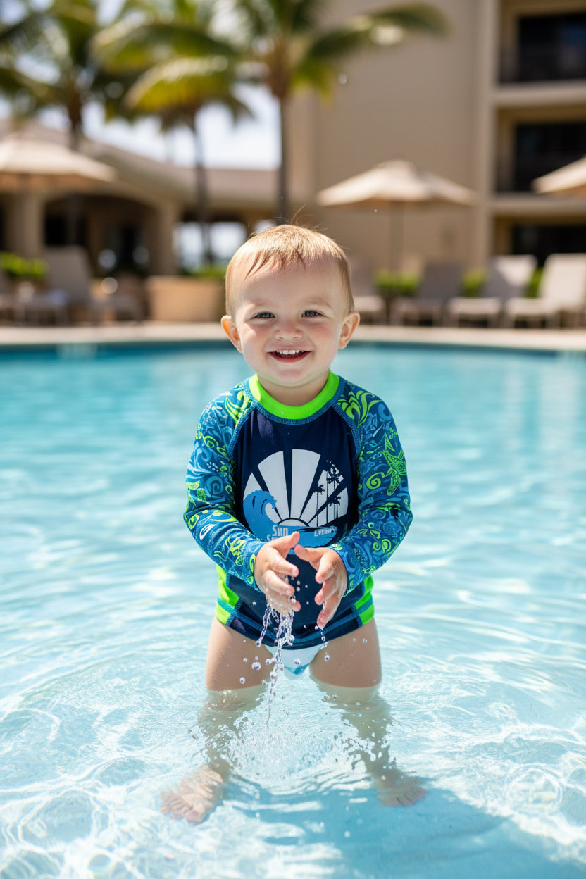 21752 - Sunny Days Rash Guard Blue Small 18-24 Months |TBD|