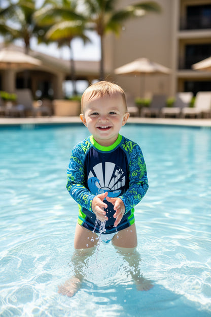 21752 - Sunny Days Rash Guard Blue Small 18-24 Months |TBD|