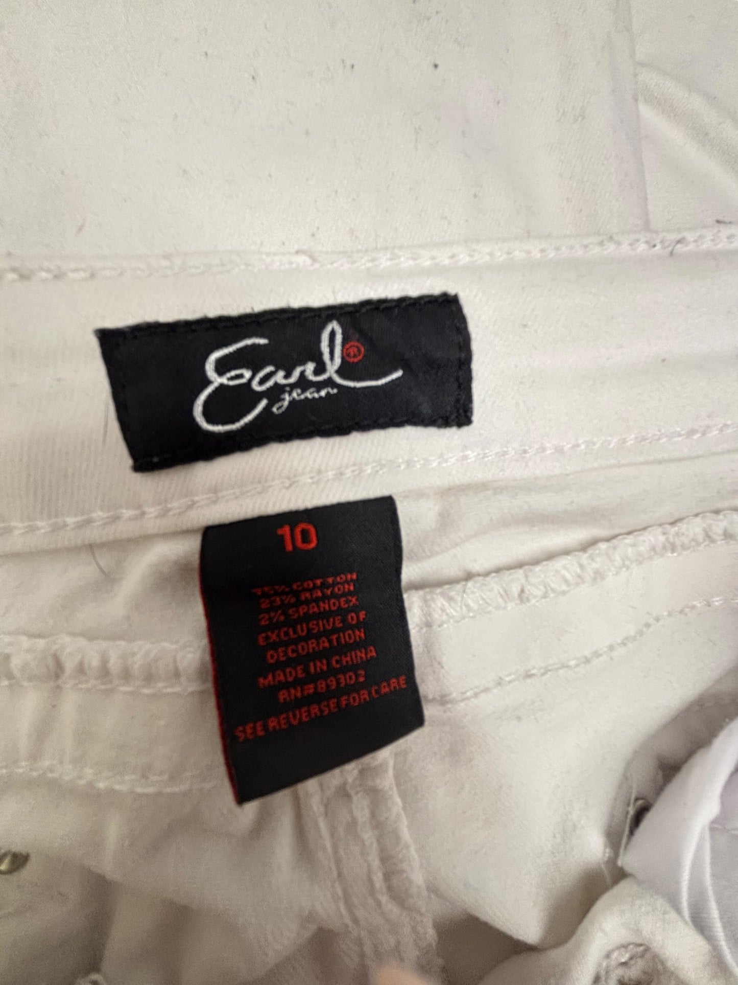 40479 - Earl White Jeans Size 10 Embellished Pockets |TBD|