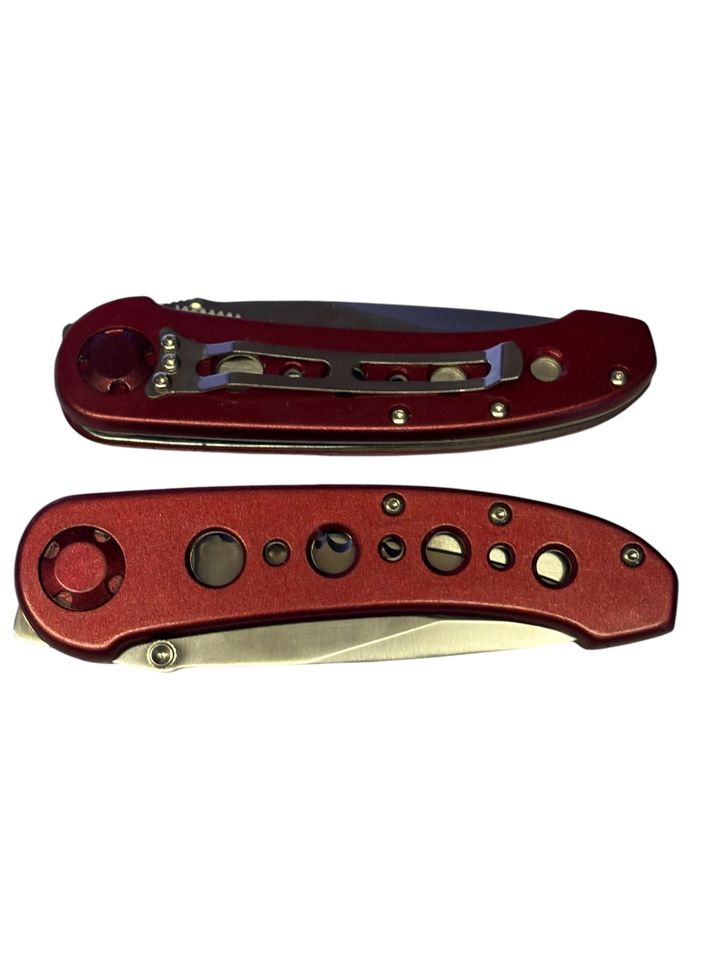 13622 - Set of Two 4.5" Closed Serrated Pocket Folding Knife Red |112|STORE|