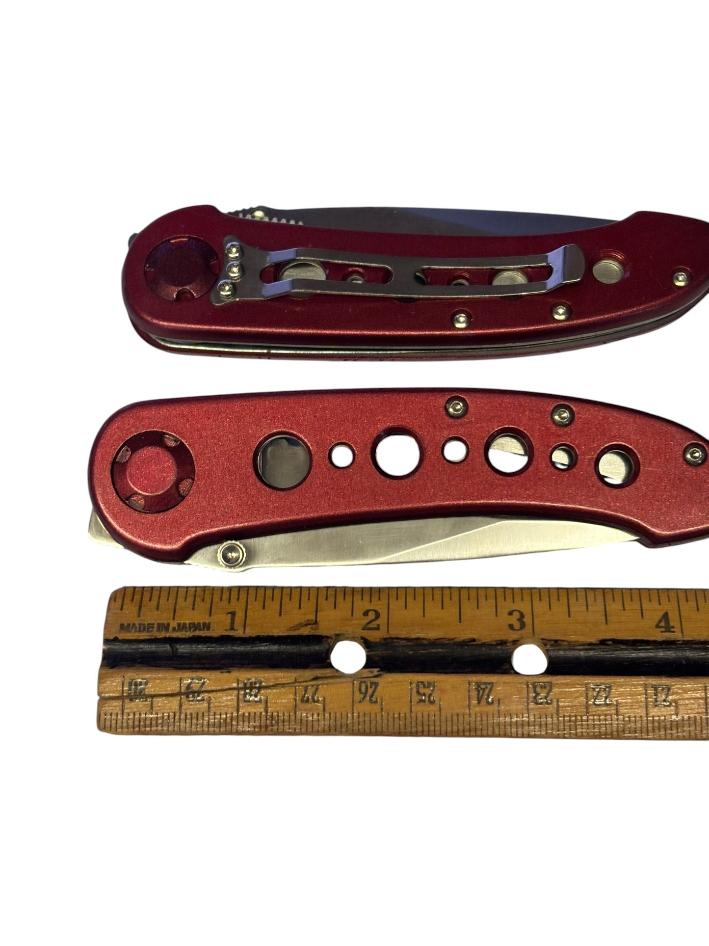13622 - Set of Two 4.5" Closed Serrated Pocket Folding Knife Red |112|STORE|