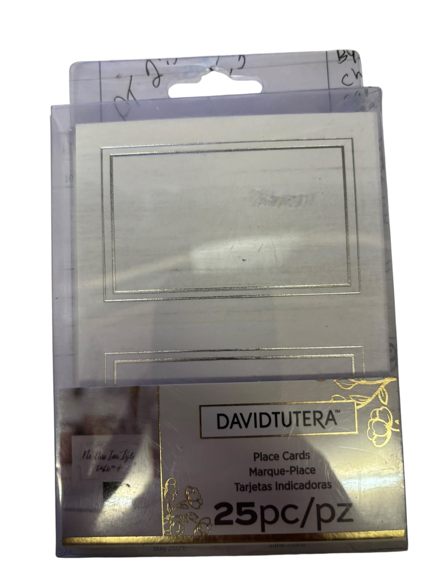 38954 - David Tutera 25-Piece Place Cards Silver 3.75 x 2.5 Inches |1-35|