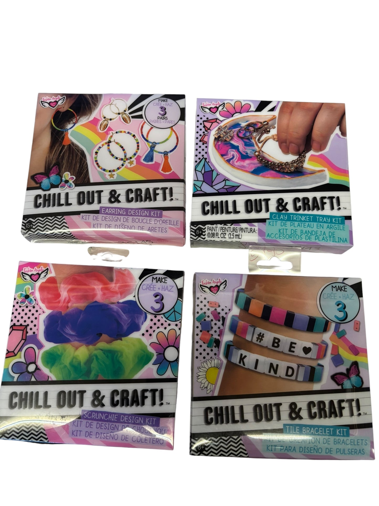 35145 - Chill Out and Craft Earrings, Bracelet, Scrunchie, Trinket Tray - Set of Four Kits |DVD-16|