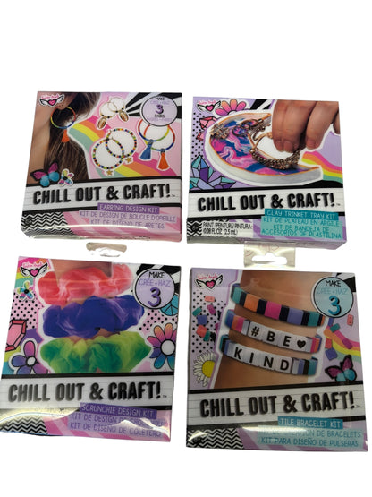 35145 - Chill Out and Craft Earrings, Bracelet, Scrunchie, Trinket Tray - Set of Four Kits |DVD-16|
