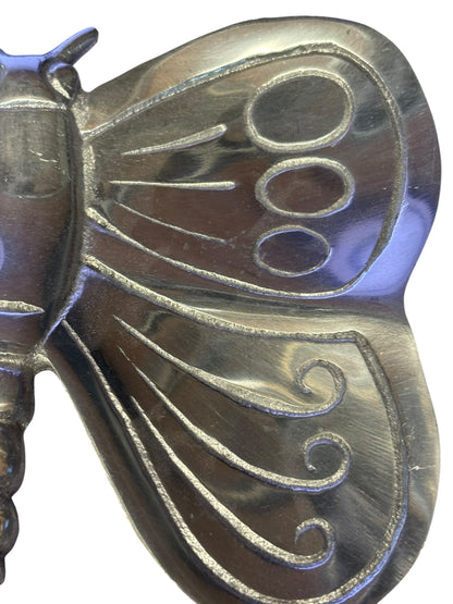 27484 - Heavy 7" Silver Butterfly Trinket Dish |10-15|