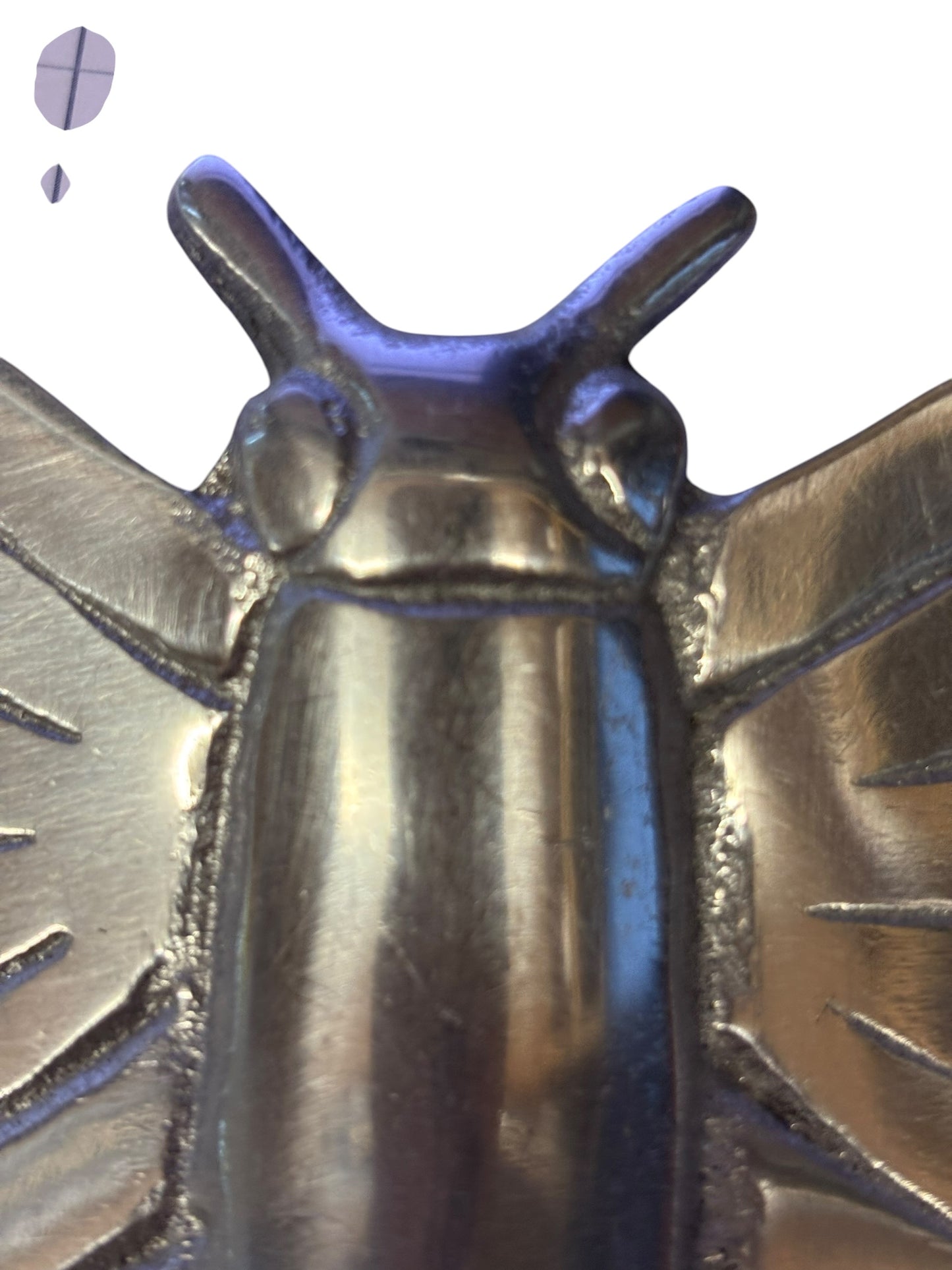 27484 - Heavy 7" Silver Butterfly Trinket Dish |10-15|