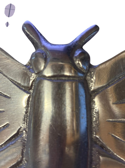 27484 - Heavy 7" Silver Butterfly Trinket Dish |10-15|