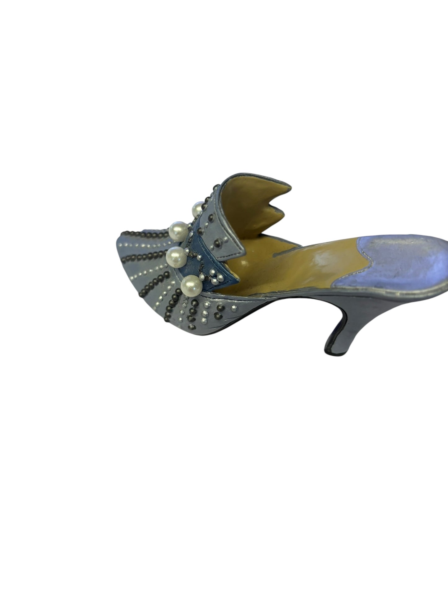 25706 -4" Silver Victoria 1999 Decorative Shoe Sculpture with Pearls |1-27|