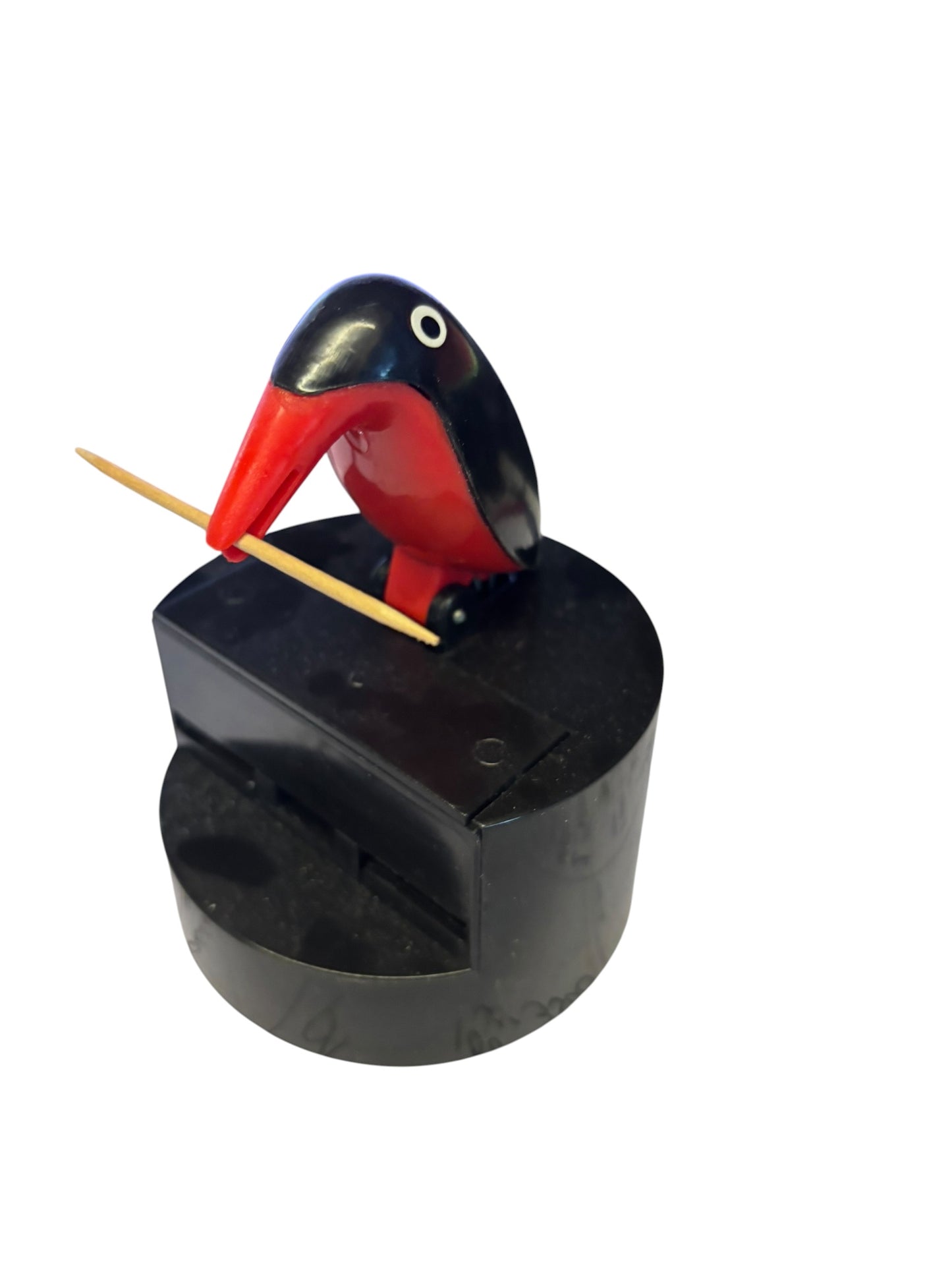 1020 - Vintage Plastic Pecking Woodpecker Bird Toothpick Dispenser - |TBD|