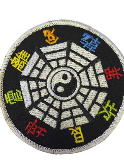 21857 - Set of 2 - 3" Deluxe 8 Point Embroidery Yin Yang Patch |S-0|