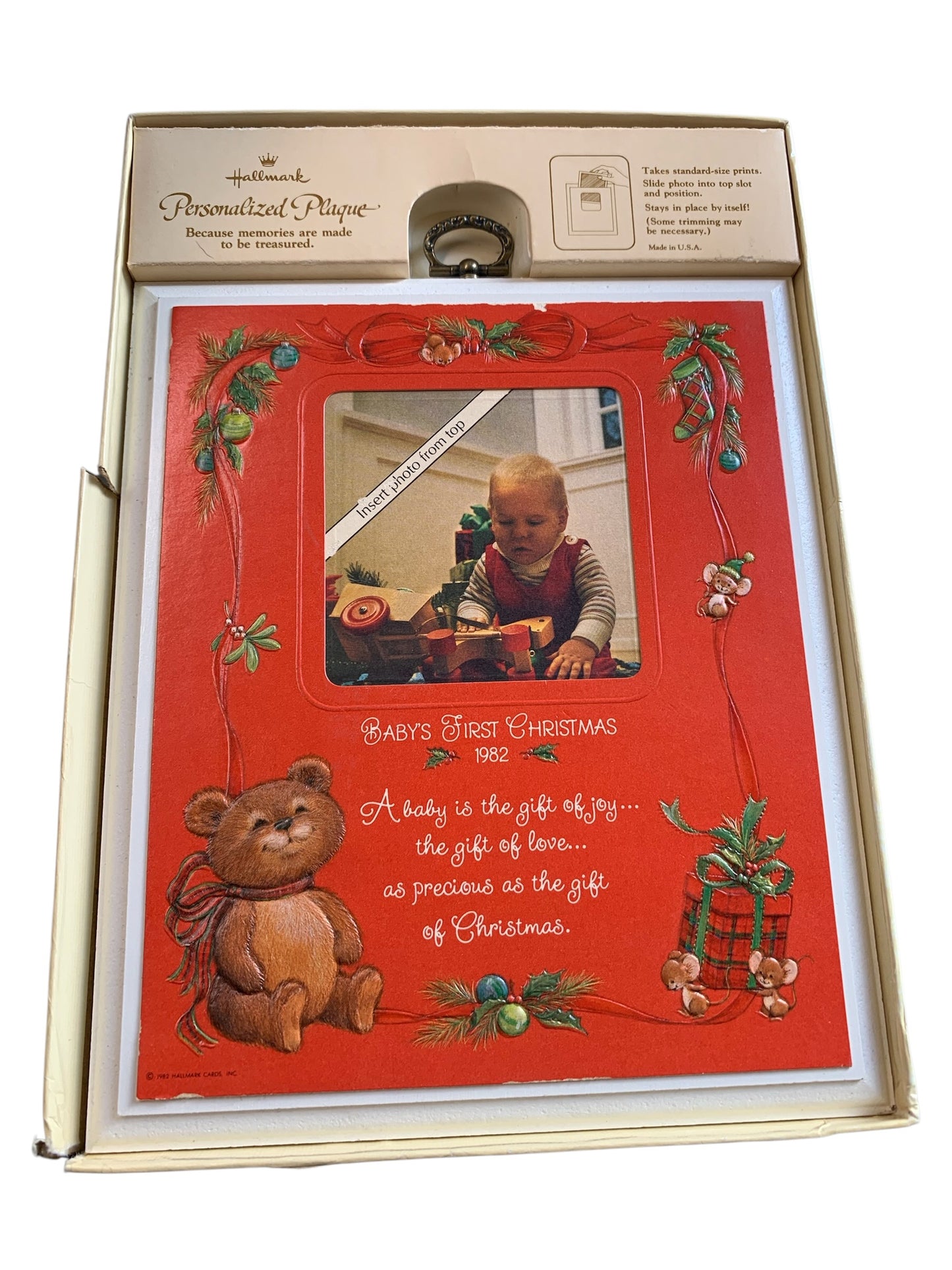 20308 - Baby's First Christmas 1982 Plaque 6.5X8"  |R-29 Garage|
