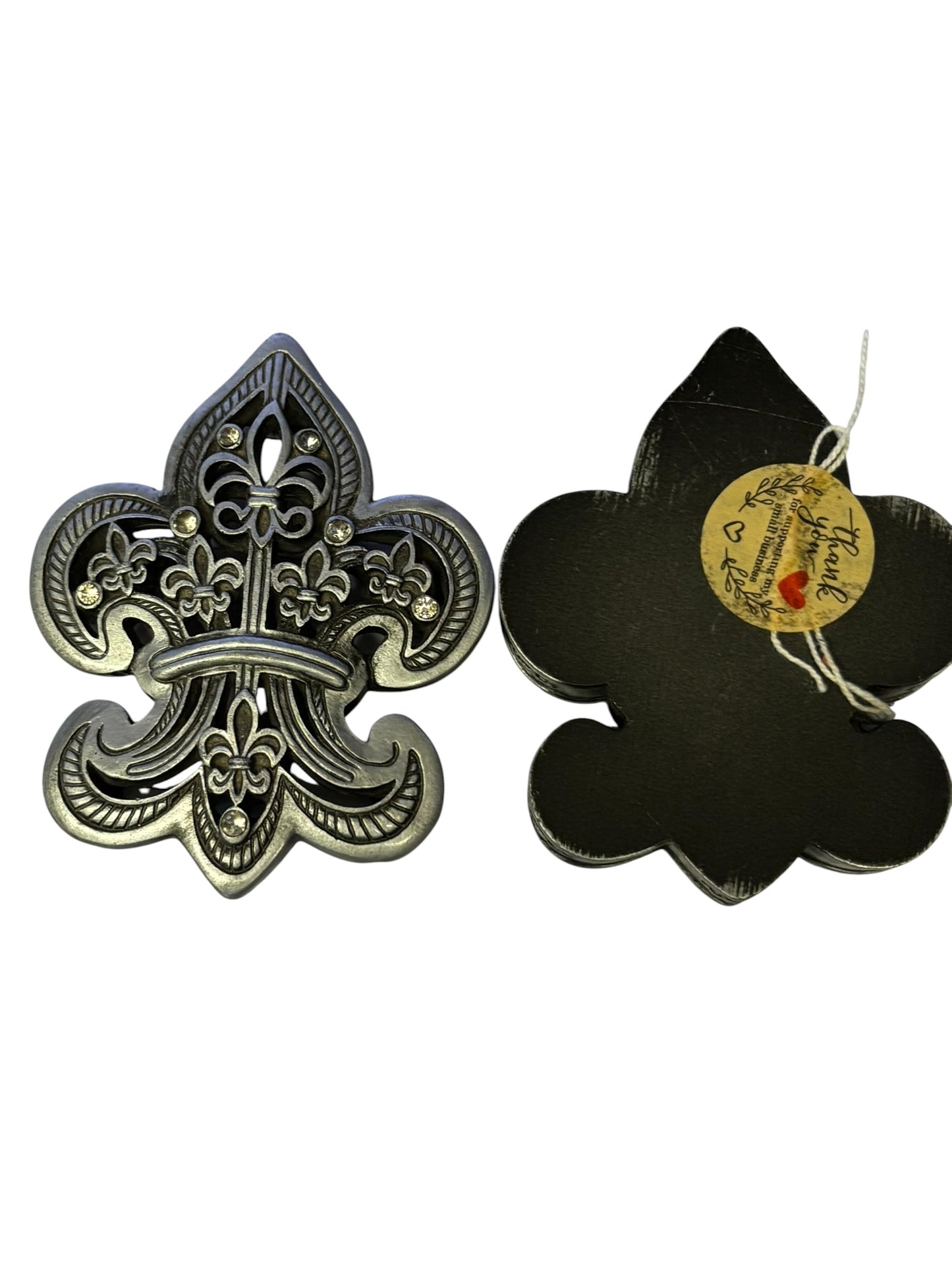 27976 - 3.5" Silver Fleur De Lis Trinket Box |22-11|