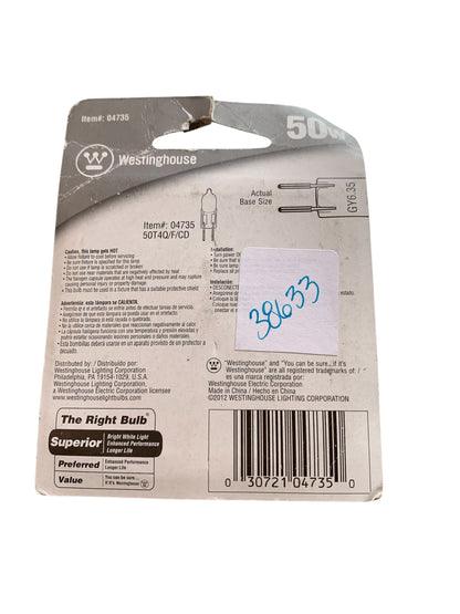 38633 - Set of Five Frost Halogen 50W Bulb 1.5" |TBD|