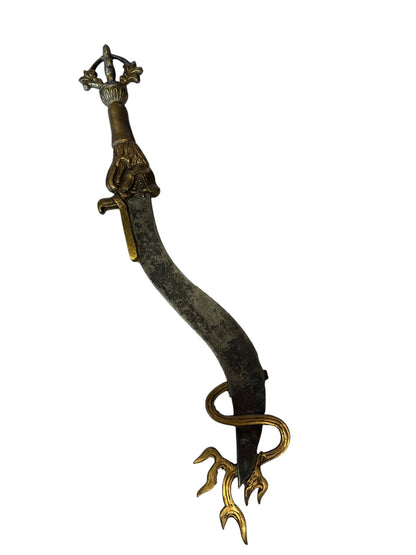 36146 - 15-Inch Exotic Tibetan Dagger Rustic Copper And Metal |113|