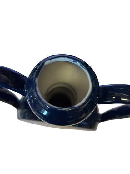 38406 - 10.5" Navy Blue Vase with Pheasants Ceramic |5-16|
