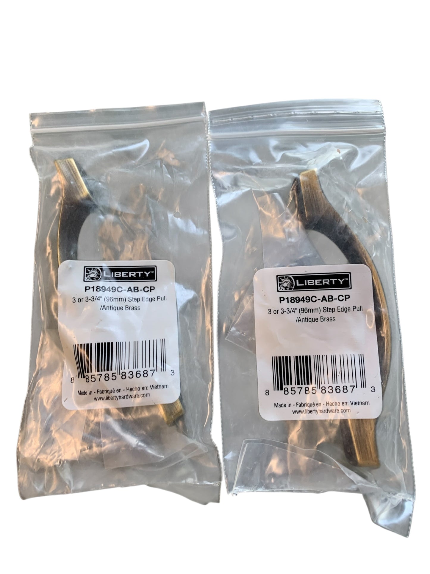 28760 - Two Pack 3" or 3-3/4 |96mm| Step Edge Pull Handle P18949C-AB-CP |11-12|