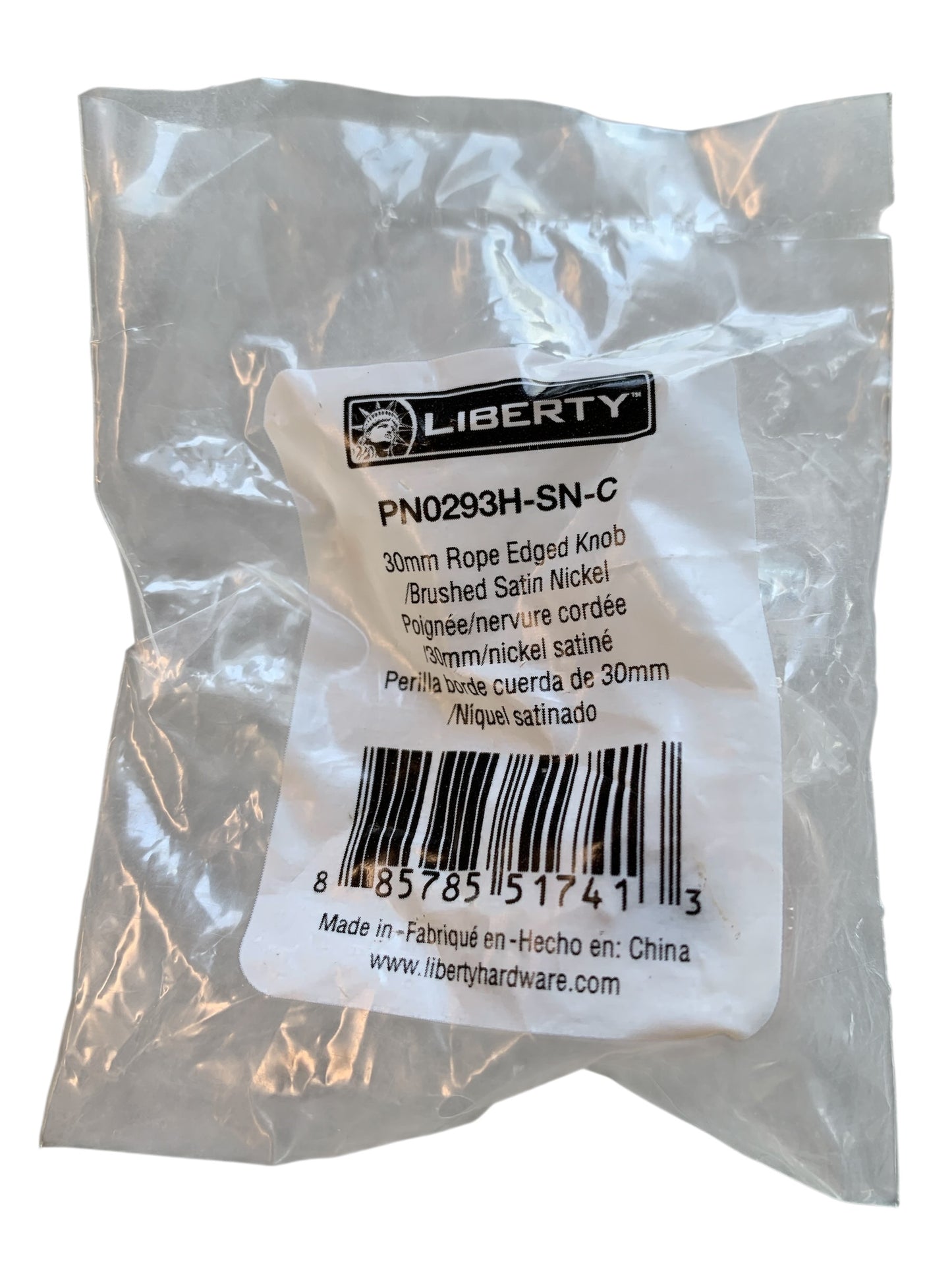 28788 - Three Pack 30mm Nickel Rope Edge Knob P13101H-CHR-C |6-11| |11-12|