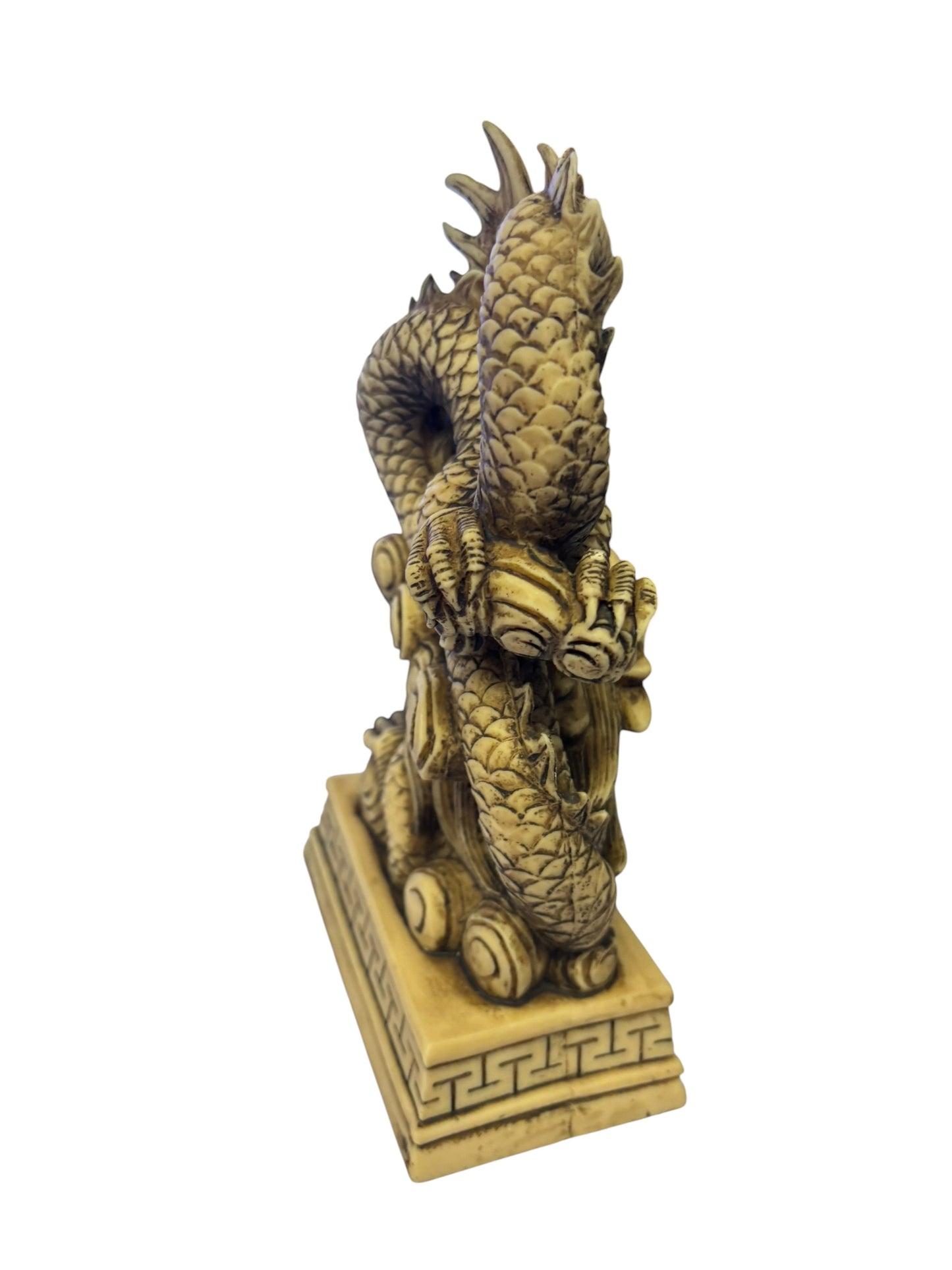 16408 - 7" Heavy Resin Faux Ivory Dragon Rising |Z-82|