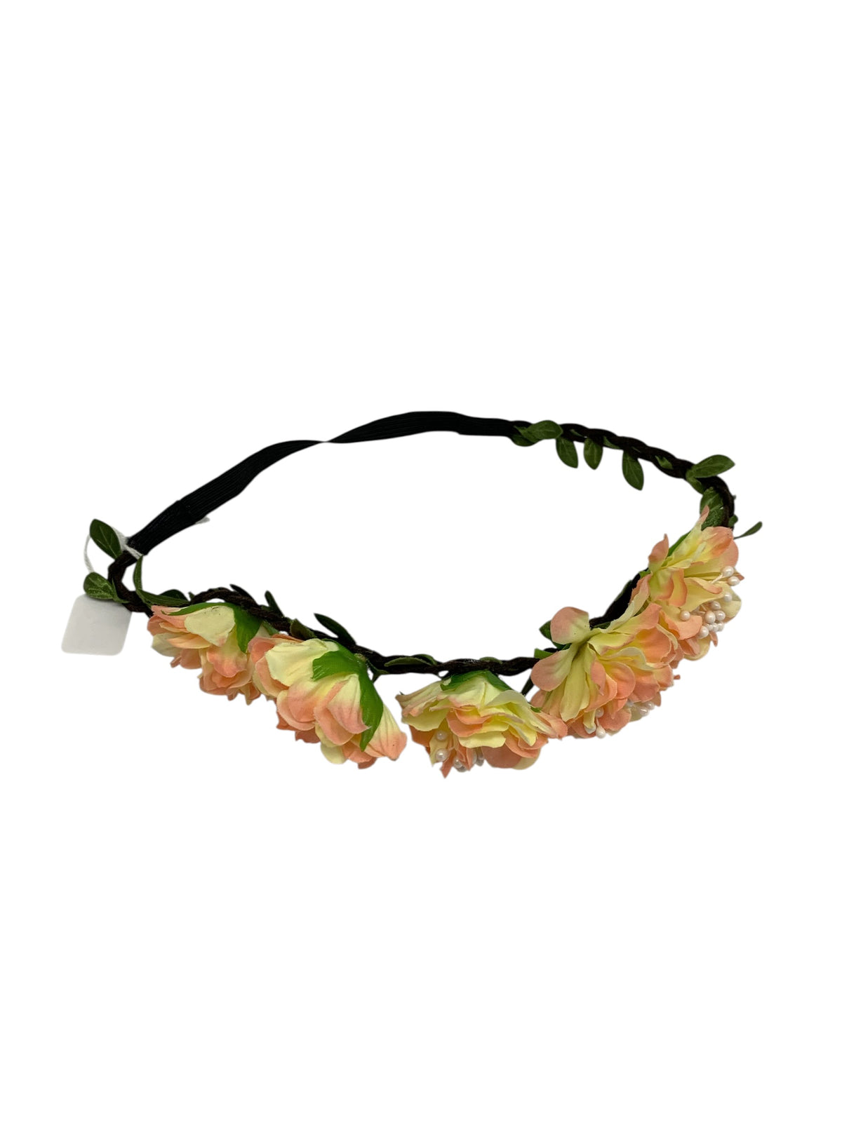14752 - 10" Cream & Pink Flower Crown Floral Hair Accessory |8-15|