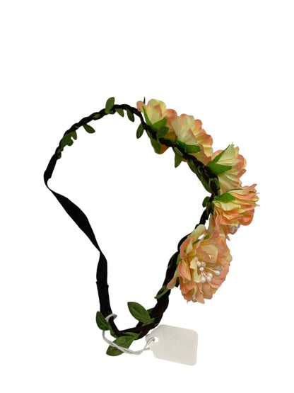 14752 - 10" Cream & Pink Flower Crown Floral Hair Accessory |8-15|