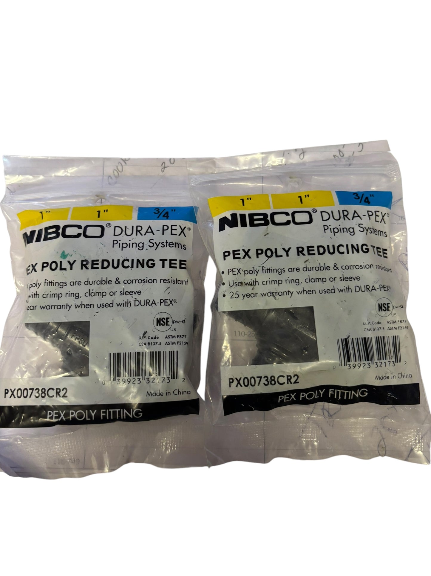 30278 - 2 Packs of 2 Nibco Pex Poly Reducing Tee 4" |9-8|