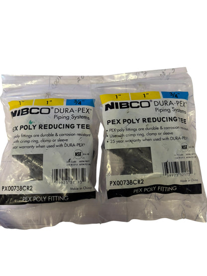 30278 - 2 Packs of 2 Nibco Pex Poly Reducing Tee 4" |9-8|