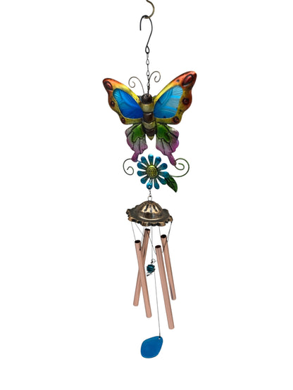 28470 - Butterfly With Blue Flower 28" Chimes |G-11|