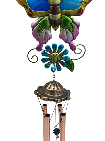 28470 - Butterfly With Blue Flower 28" Chimes |G-11|