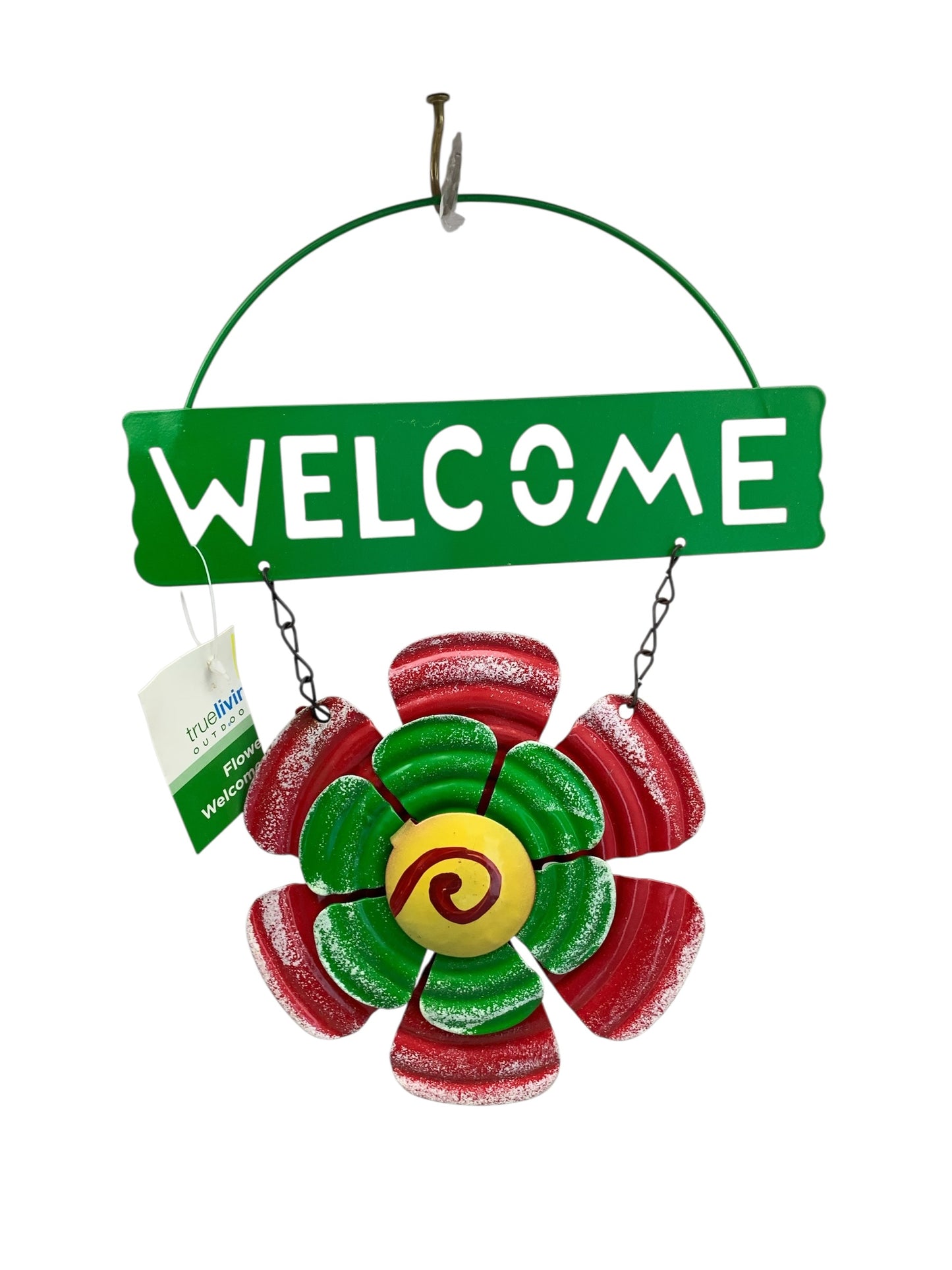 25028 - Flower Welcome Windchime Red 8" |G-11|