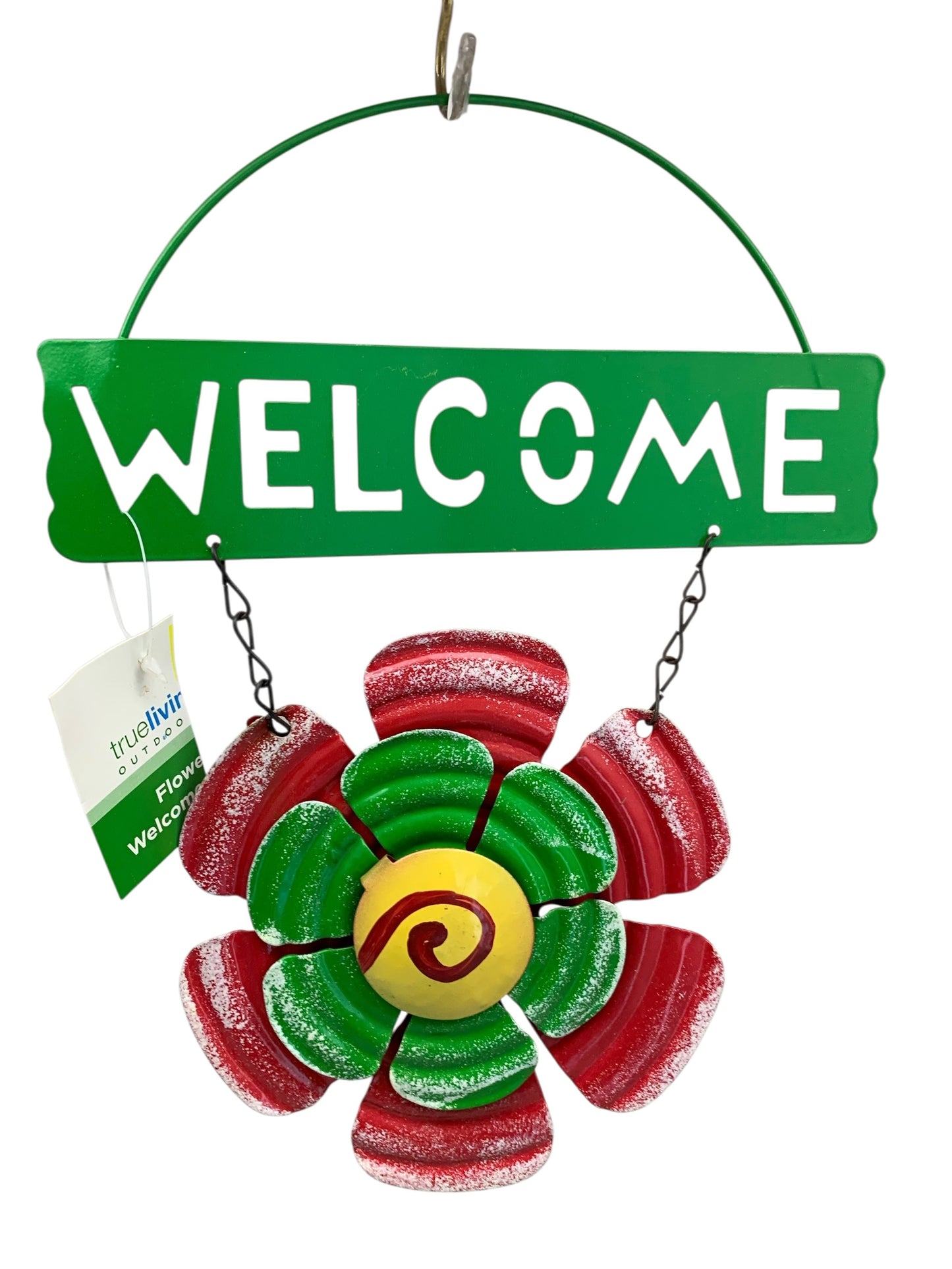 25028 - Flower Welcome Windchime Red 8" |G-11|